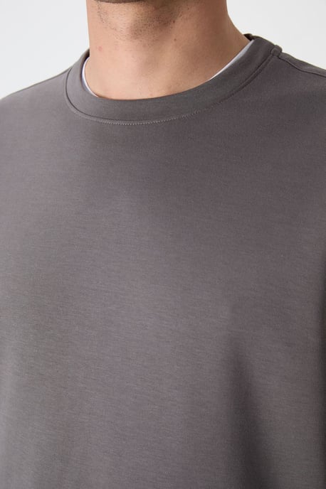 Herren Unifarben Rundhals-Sweatshirt - Image 4
