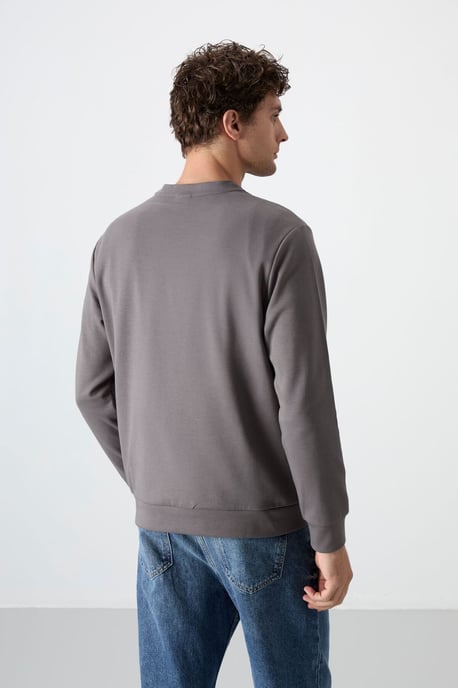 Herren Unifarben Rundhals-Sweatshirt - Image 6