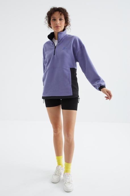 Oversized Halb-Zip Plüsch Sweatshirt - Image 3