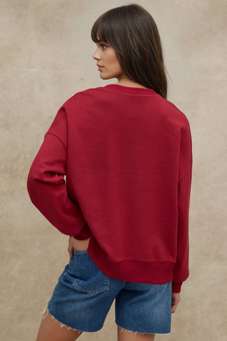 Übergroßer Rundhals-Basic-Sweatshirt - Image 3