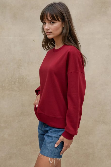 Übergroßer Rundhals-Basic-Sweatshirt - Image 5