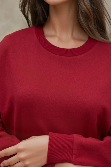 Übergroßer Rundhals-Basic-Sweatshirt - Image 6