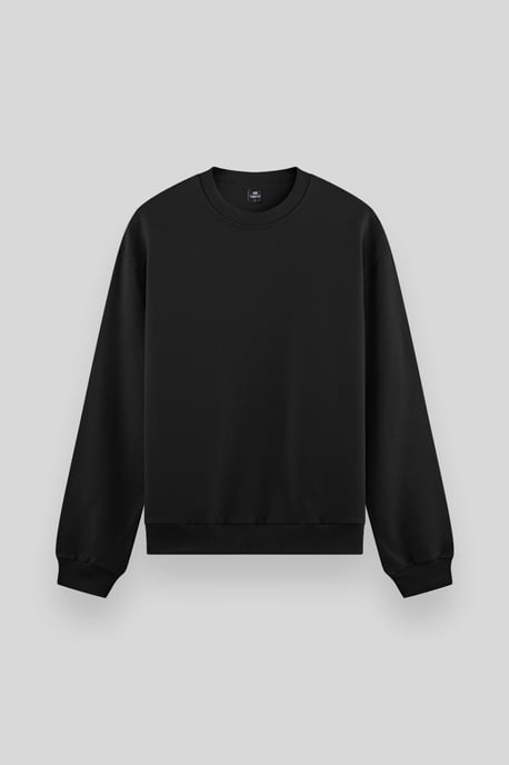 Herren Unifarben Rundhals-Sweatshirt - Image 1