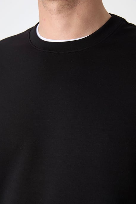 Herren Unifarben Rundhals-Sweatshirt - Image 3