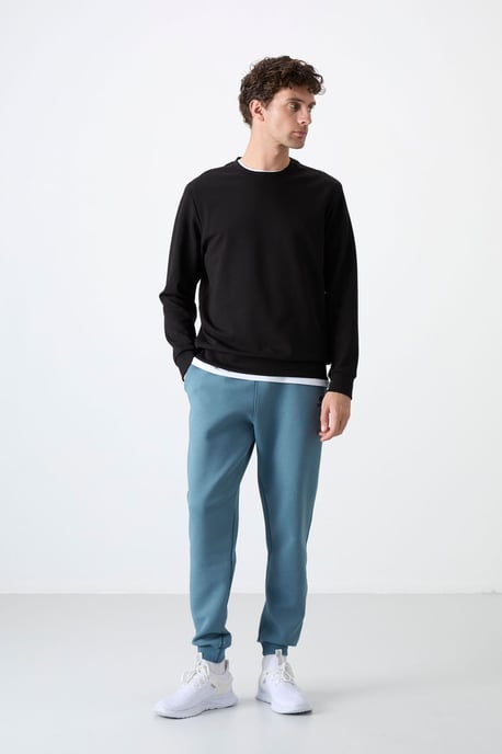 Herren Unifarben Rundhals-Sweatshirt - Image 4