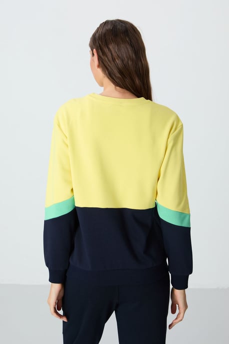 Übergroßer farbblockierter Rundhals-Sweatshirt - Image 5