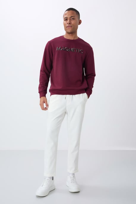 Herren Sweatshirt mit Rundhalsausschnitt und Print - Image 3
