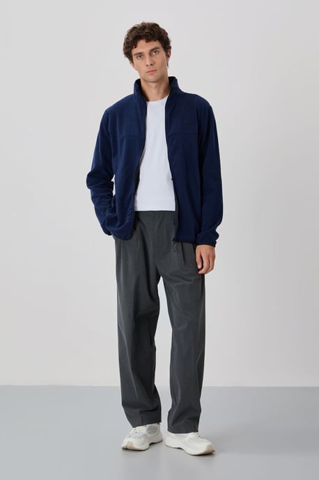 Herren Plüsch Sweatshirt mit Reißverschluss vorne - Image 2