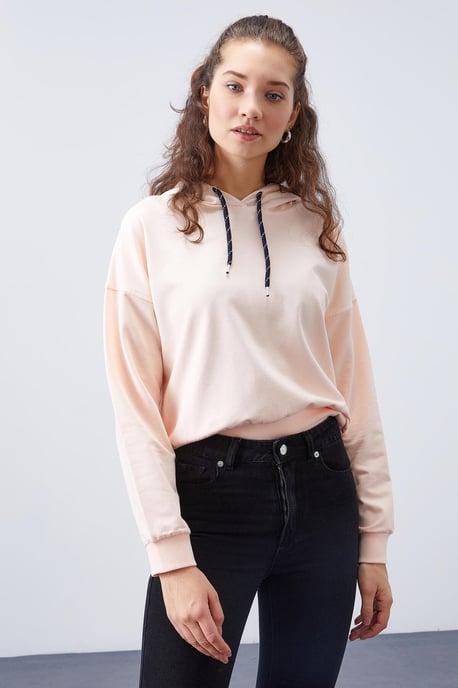 Entspanntes Kapuzensweatshirt mit Kordelzugdetails - Image 1