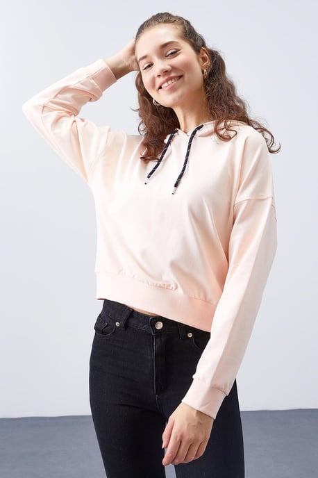 Entspanntes Kapuzensweatshirt mit Kordelzugdetails - Image 5