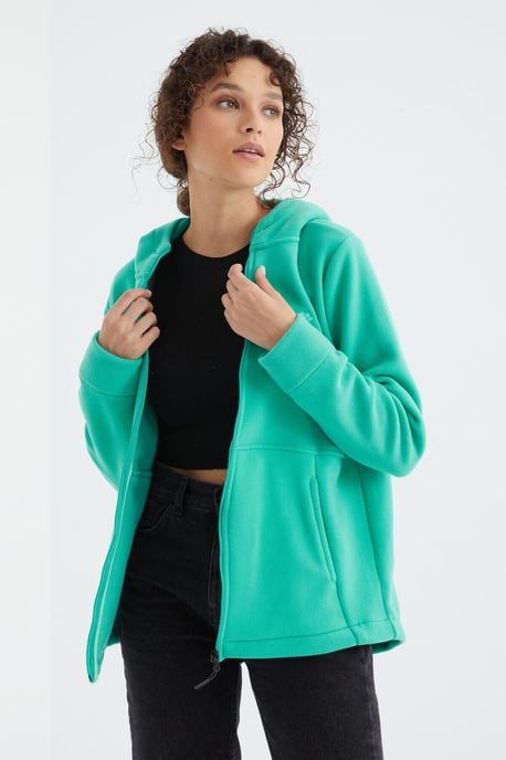 Damen Kapuzenzip Sweatshirt - Image 3