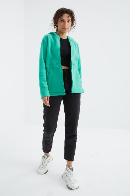 Damen Kapuzenzip Sweatshirt - Image 6