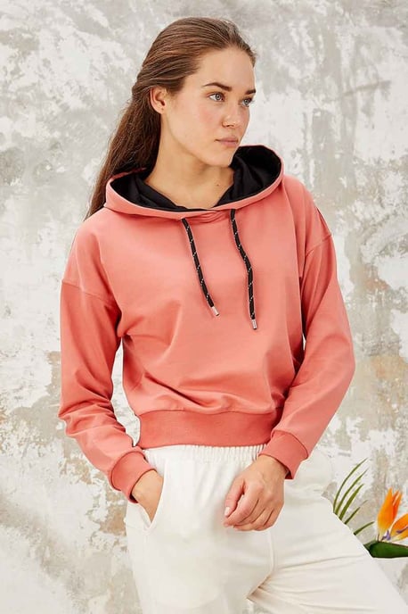 Lässiges Kapuzensweatshirt mit Bindegürtel - Image 2