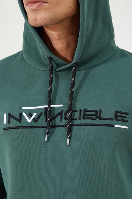 Herren bedruckter Kapuzenpullover mit Tasche - Image 3