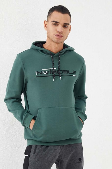 Herren bedruckter Kapuzenpullover mit Tasche - Image 4