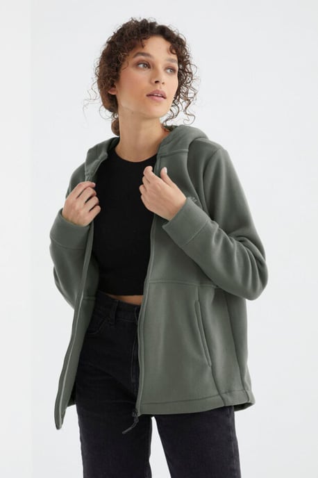 Tommy Life Plüsch-Kapuzenpullover mit Reißverschluss für Damen - Mehrfarbig - Image 2