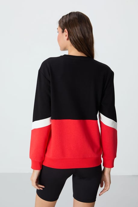 Überdimensioniertes, farbblockiertes Rundhals-Sweatshirt - Image 5
