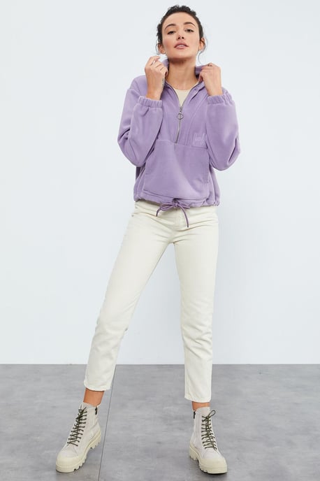 Übergroßer Halbzip-Plüschpullover - Image 4