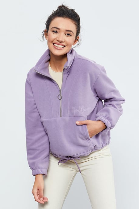 Übergroßer Halbzip-Plüschpullover - Image 5