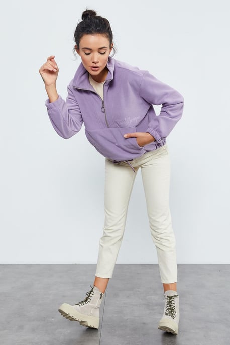 Übergroßer Halbzip-Plüschpullover - Image 6