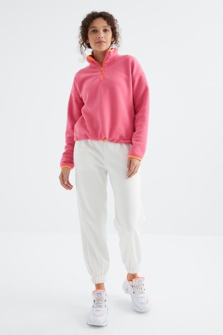 Übergroßer Plüsch-Half-Zip-Sweatshirt - Image 4