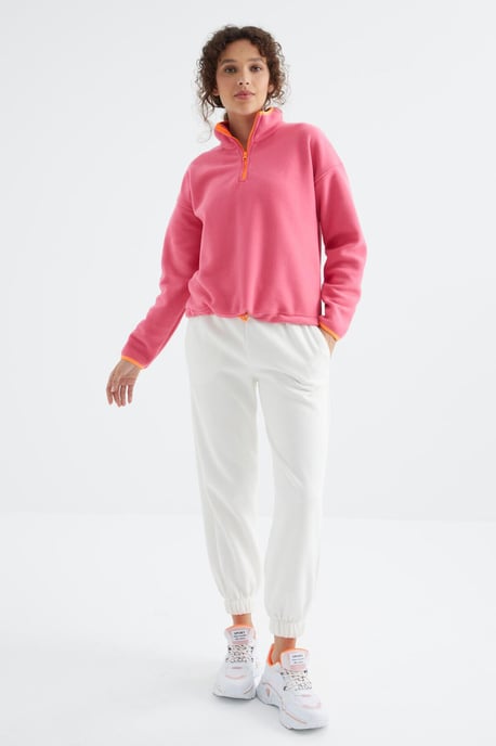 Übergroßer Plüsch-Half-Zip-Sweatshirt - Image 6