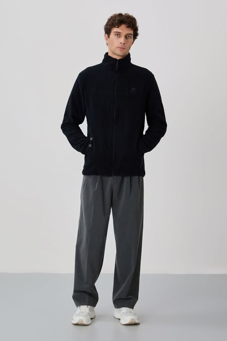 Herren Plüsch Zip-Front Sweatshirt - Image 4