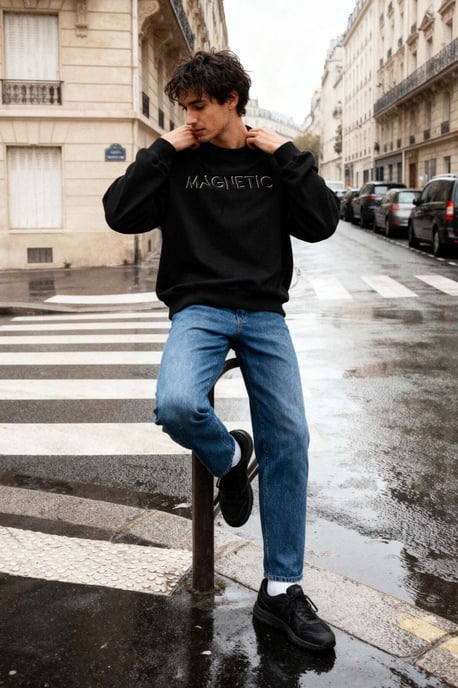 Herren Bedruckter Rundhalsausschnitt Sweatshirt - Image 1