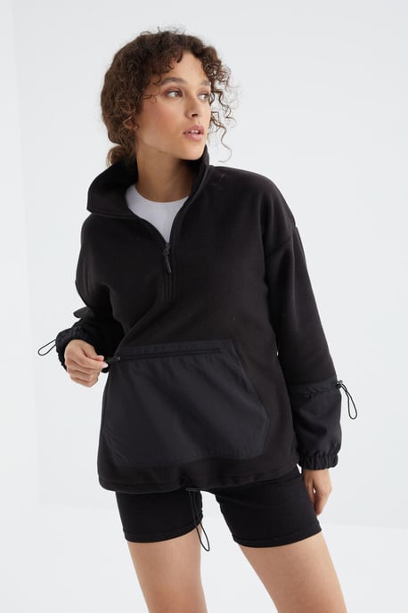 Übergrößen-Plüsch-Half-Zip-Sweatshirt - Image 2