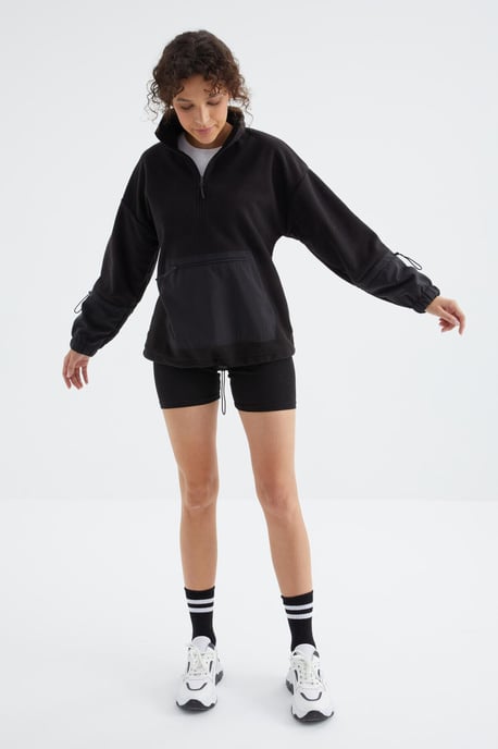 Übergrößen-Plüsch-Half-Zip-Sweatshirt - Image 3