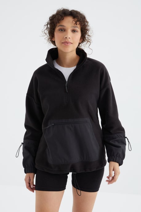 Übergrößen-Plüsch-Half-Zip-Sweatshirt - Image 4