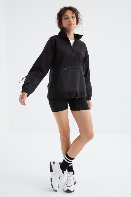 Übergrößen-Plüsch-Half-Zip-Sweatshirt - Image 5
