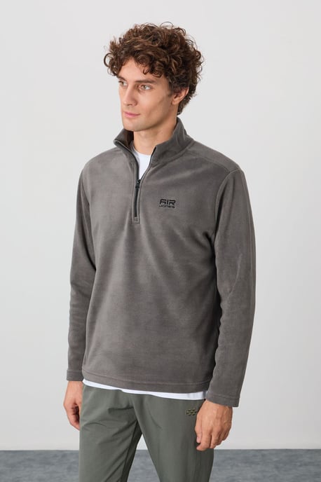 Herren Halb-Zip Plüsch Sweatshirt - Image 3