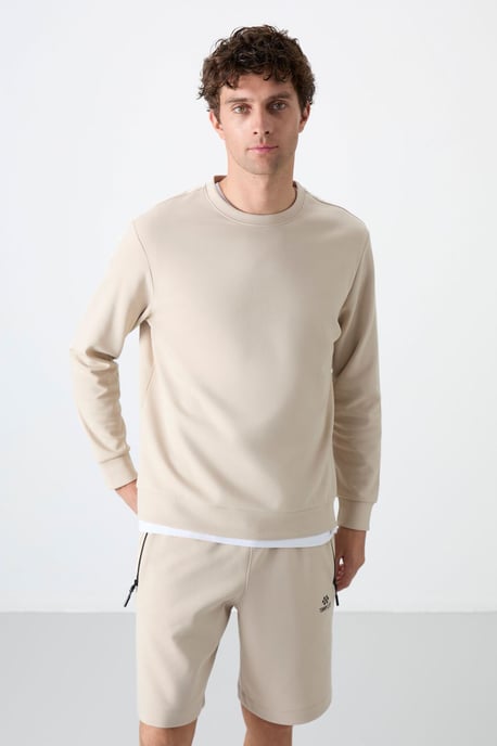 Herren Unifarben Rundhals-Sweatshirt - Image 2