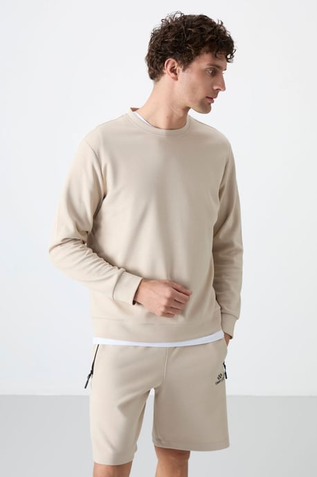 Herren Unifarben Rundhals-Sweatshirt - Image 3