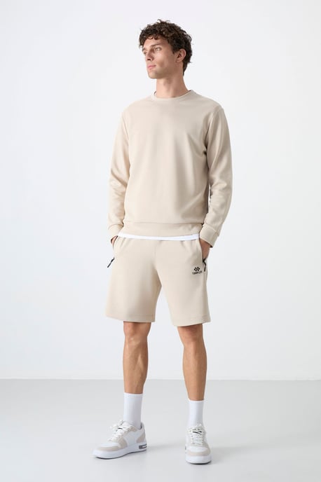 Herren Unifarben Rundhals-Sweatshirt - Image 5