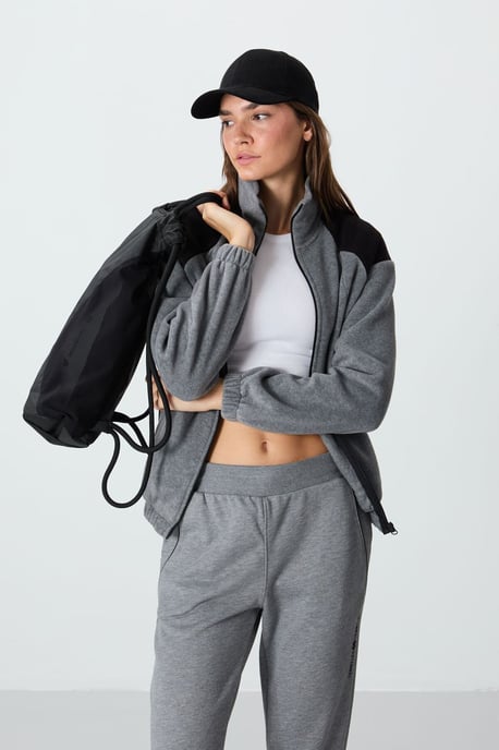 Übergroßer Colorblock-Half-Zip-Pullover - Image 1
