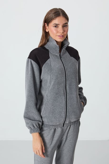 Übergroßer Colorblock-Half-Zip-Pullover - Image 3