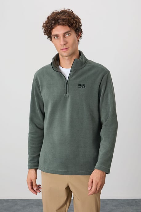 Herren Halbzip-Plüsch Sweatshirt - Image 3