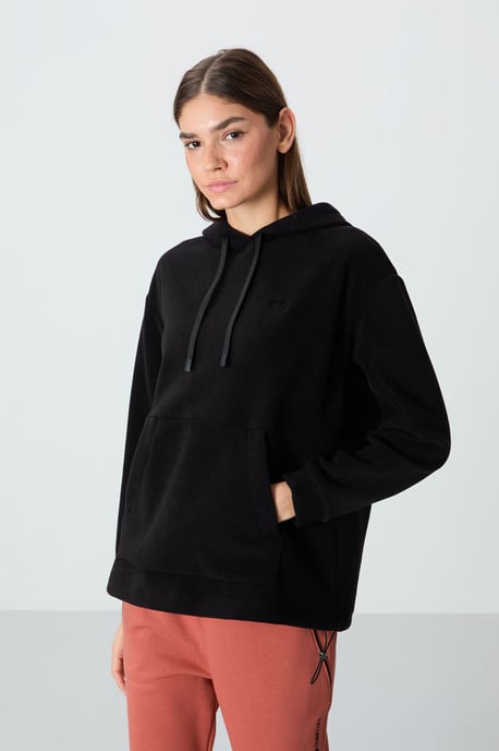 Übergroßer Plüsch-Hoodie mit Stickerei - Image 1