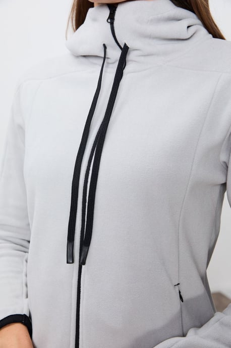 Damen Plüsch Zip-Hoodie Sweatshirt - Image 3