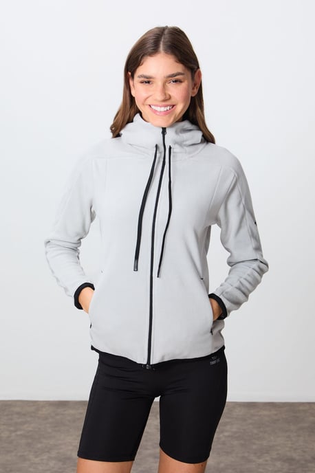 Damen Plüsch Zip-Hoodie Sweatshirt - Image 6