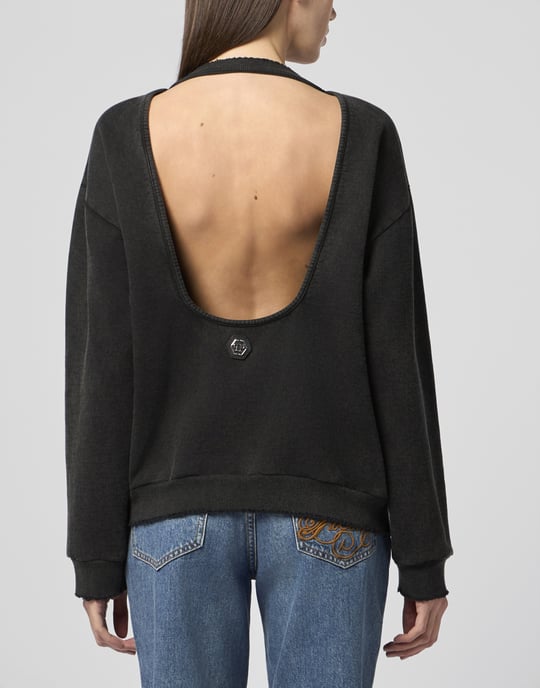 Open Back Sweatshirt Hexagon Stones - Image 5