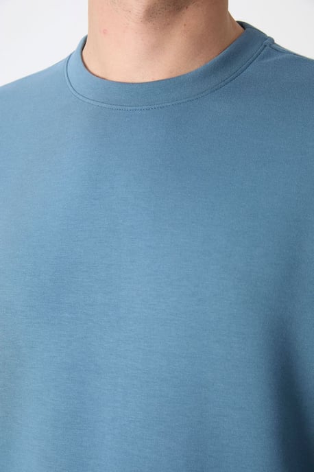 Herren Unifarben Rundhals-Sweatshirt - Image 3