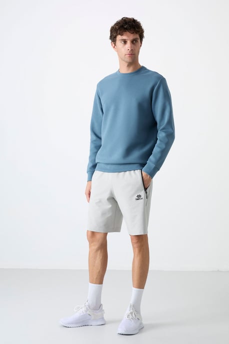 Herren Unifarben Rundhals-Sweatshirt - Image 4