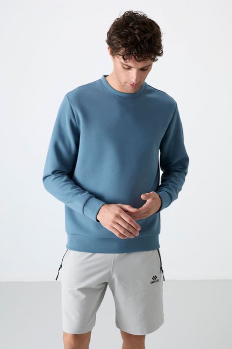 Herren Unifarben Rundhals-Sweatshirt - Image 5