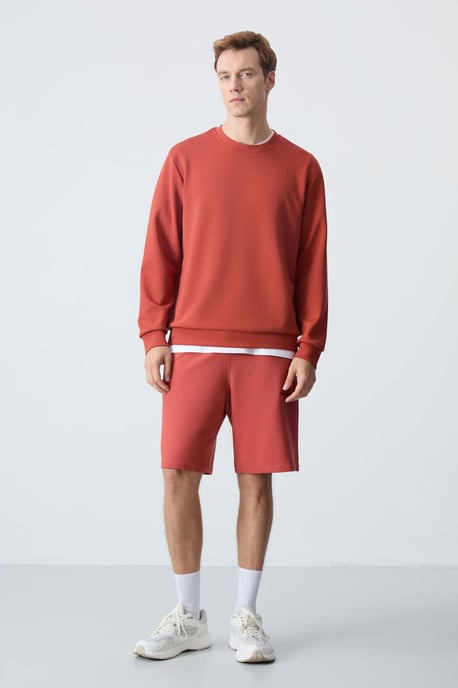 Herren Unifarben Rundhals-Sweatshirt - Image 3