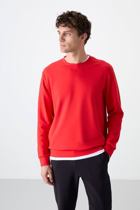 Herren Unifarben Rundhals-Sweatshirt - Image 5