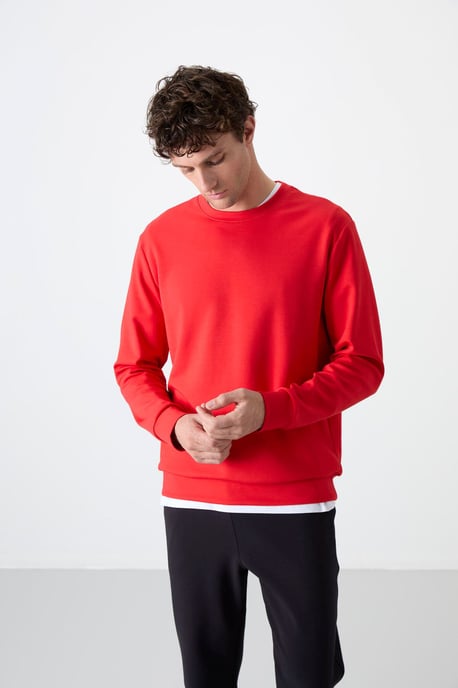 Herren Unifarben Rundhals-Sweatshirt - Image 6