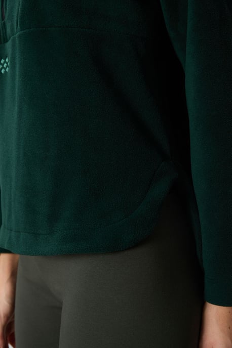 Übergrößen Fleece Halb-Zip Kapuzenpullover - Image 5